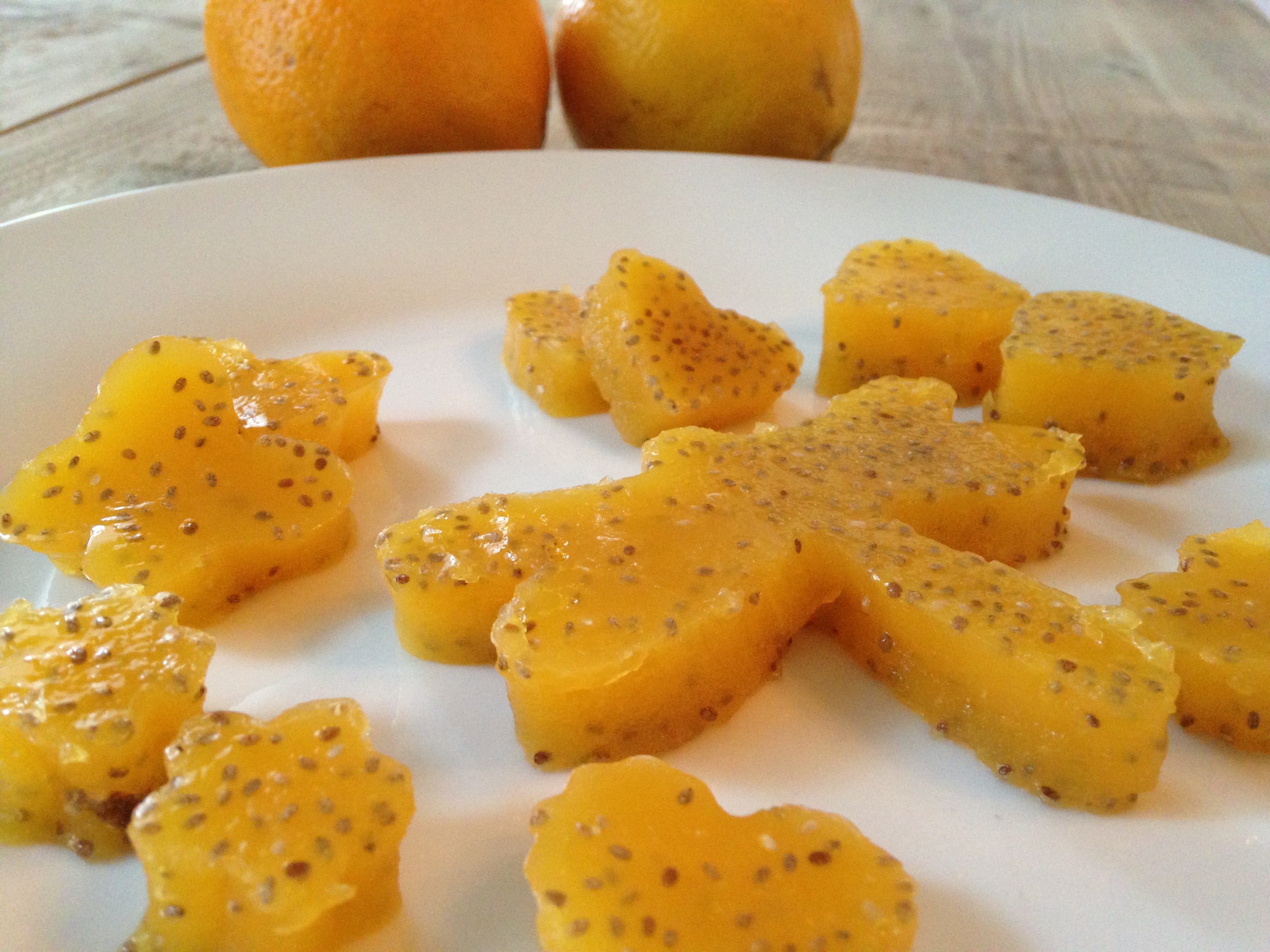 Orange Chia Seed Jello Jigglers